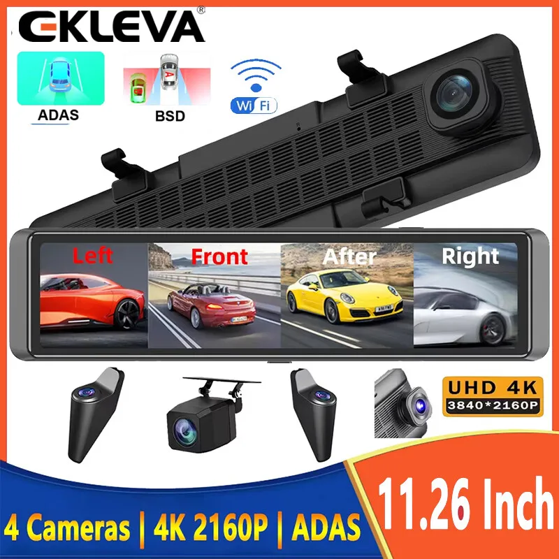 EKLEVA 4-канальный видеорегистратор 11,26 дюйма 4K WIFI Зеркало заднего вида 4 камеры Видеорегистратор Автомобильный видеорегистратор ADAS BSD Ночное видение 24H Парковка
EKLEVA 4-канальный видеорегистратор 11,26 дюйма 4K WIFI Зеркало заднего вида 4 камеры Видеорегистратор Автомобильный видеорегистратор ADAS BSD Ночное видение 24H Парковка