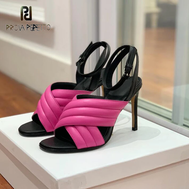 10.5cm Thin Heel Sexy Women Stiletto Sandal Shoes Ankle Strap Real Leather Luxury Designer Black Blue Peep To Sandalias Fashion
10.5cm Thin Heel Sexy Women Stiletto Sandal Shoes Ankle Strap Real Leather Luxury Designer Black Blue Peep To Sandalias Fashion