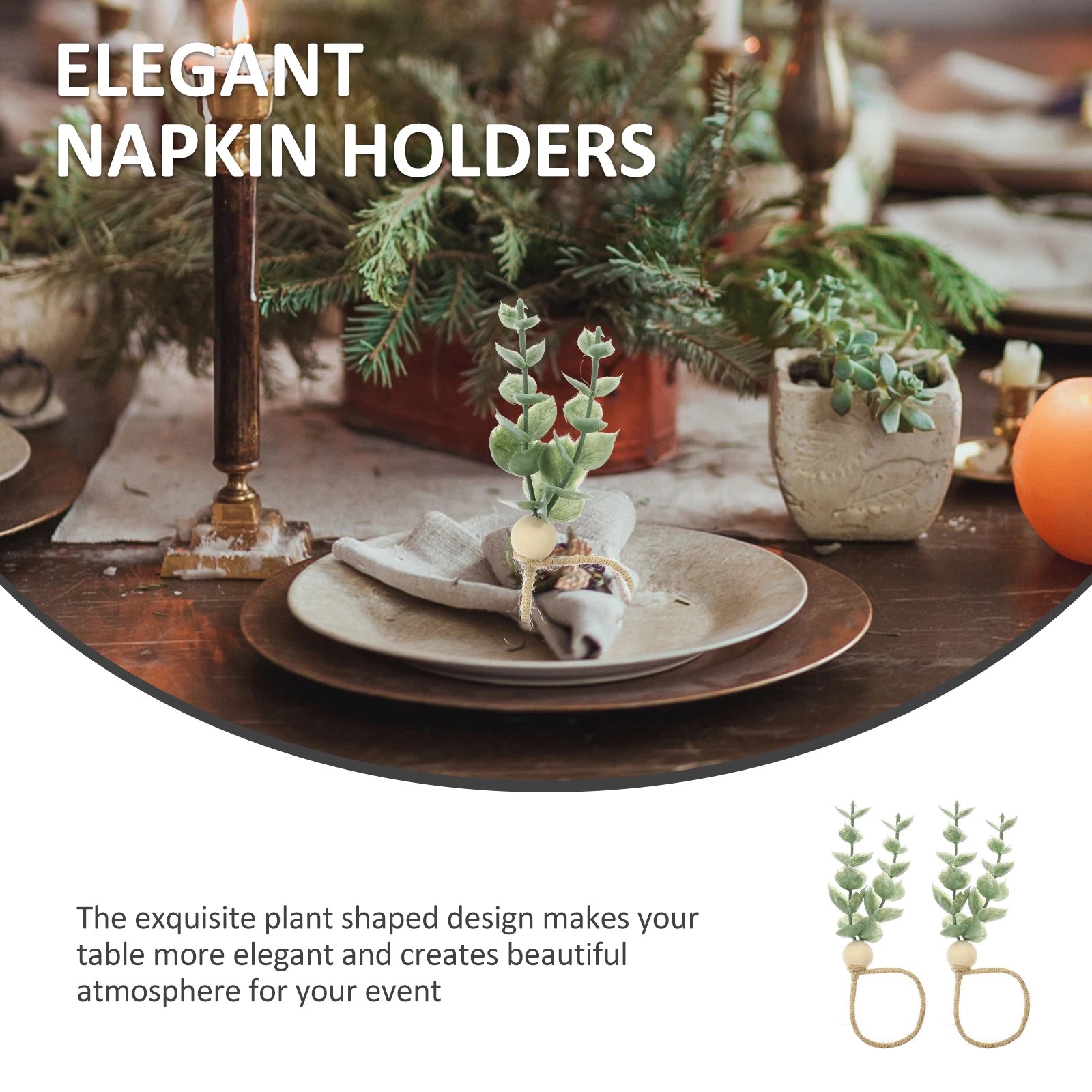 2Pcs Simulated Green Plants Napkin Rings Elegant Creative Table Decor Exquisite Plant Shaped Design Long Service Life
2Pcs Simulated Green Plants Napkin Rings Elegant Creative Table Decor Exquisite Plant Shaped Design Long Service Life