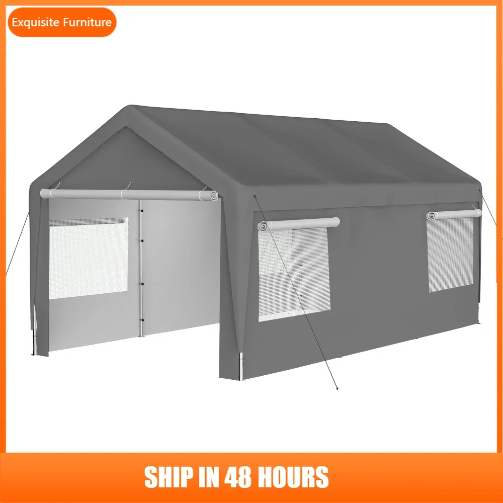 Carport Canopy 10x20 FT Heavy Duty Boat Car Canopy Garage with Removable Sidewalls and Roll-up Ventilated Windows
Carport Canopy 10x20 FT Heavy Duty Boat Car Canopy Garage with Removable Sidewalls and Roll-up Ventilated Windows