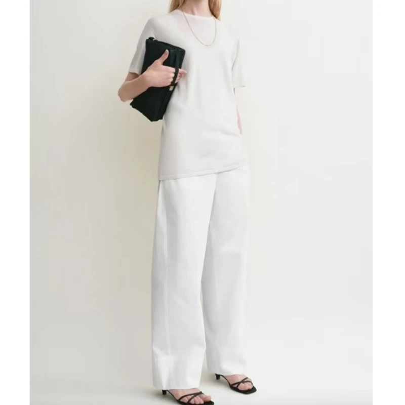 2025 Summer New Nordic TT Women's Simple Round Neck Half Perspective Knitted Shoulder Down T-shirt
2025 Summer New Nordic TT Women's Simple Round Neck Half Perspective Knitted Shoulder Down T-shirt