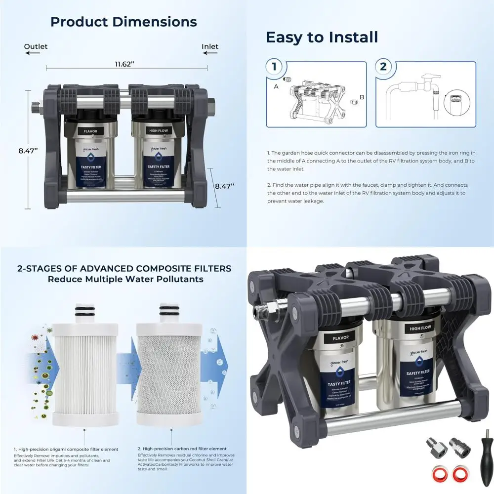 Замена системы фильтрации воды для техники на колесах, фильтр для воды Camper 0,2 микрон с компактным 5-дюймовым фильтром, 2-ступенчатый премиум-класса
Замена системы фильтрации воды для техники на колесах, фильтр для воды Camper 0,2 микрон с компактным 5-дюймовым фильтром, 2-ступенчатый премиум-класса