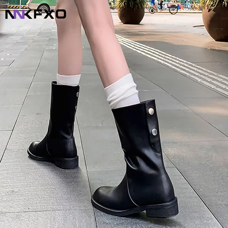 Size 33-40 Women Mid Calf Boots Chunky Heels Shoes For Women Winter 2023 Slip-On Black Short Boots bc7140
Size 33-40 Women Mid Calf Boots Chunky Heels Shoes For Women Winter 2023 Slip-On Black Short Boots bc7140