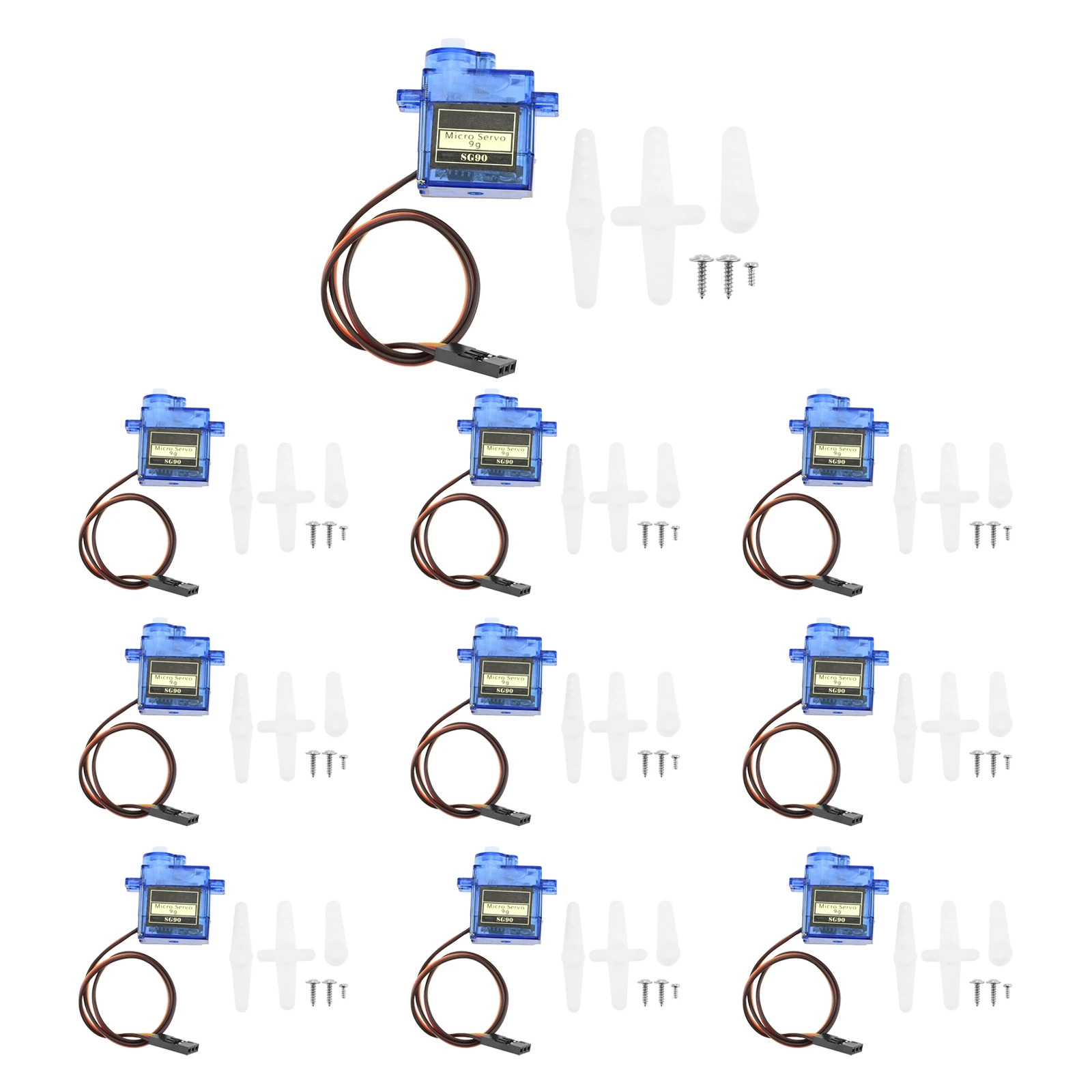 10pcs Micro Servo Motor Kit 9G Mini RC Motor Plastic Gear with Cable 180/360 Degree Rotation fit Robot Arms/Small Electric Plane
10pcs Micro Servo Motor Kit 9G Mini RC Motor Plastic Gear with Cable 180/360 Degree Rotation fit Robot Arms/Small Electric Plane