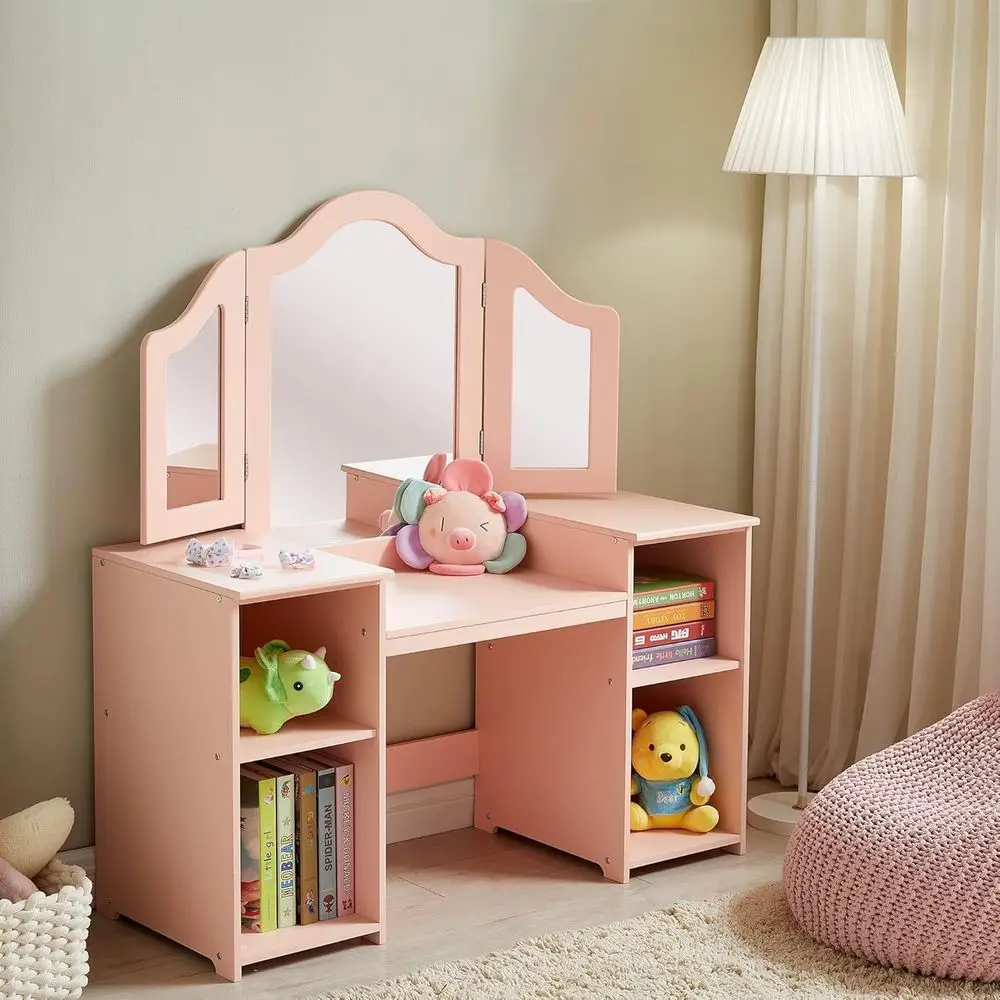 2-in-1 Children's Vanity Set with Detachable Top and Tri-fold Mirror, Ideal for Ages 3-9 (Pink)
2-in-1 Children's Vanity Set with Detachable Top and Tri-fold Mirror, Ideal for Ages 3-9 (Pink)