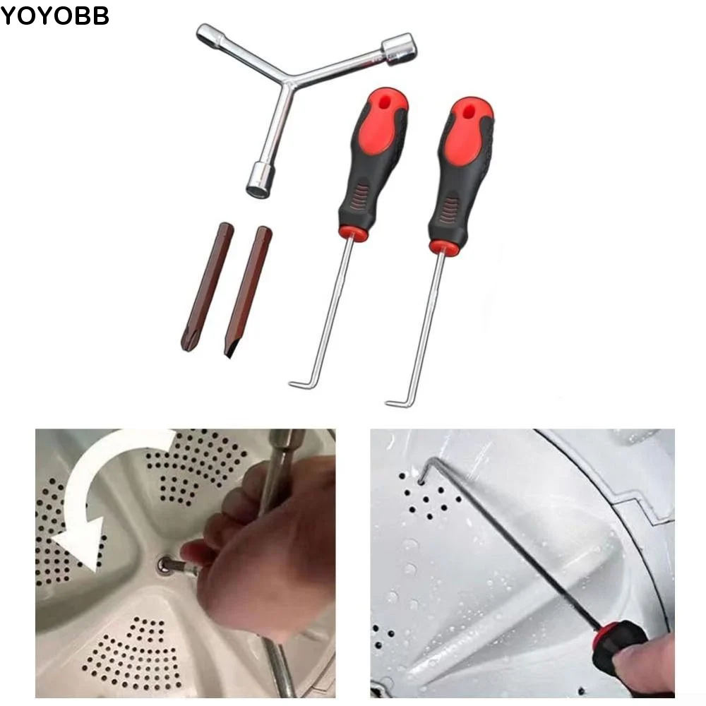 5 PCS Reliable Screwdriver Set Pulsator Disassembly Tool Spring Expansion Removal Wrench Washing Machine Hook