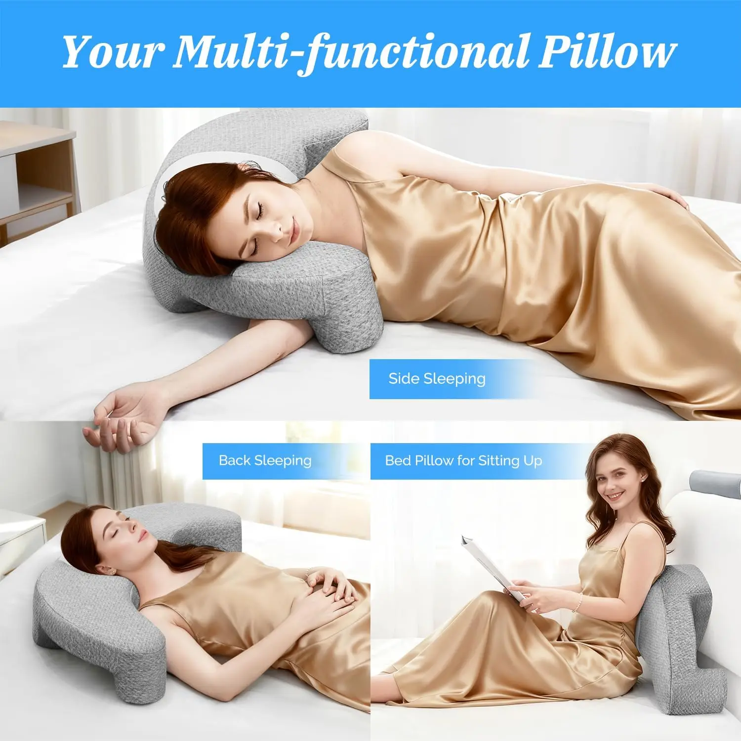 Side Sleeper Pillow for Neck & Shoulder & Cervical Pain Relief,Ergonomic Arm Hole Positioner Cooling Bed Pillow for Side Sleeper
Side Sleeper Pillow for Neck & Shoulder & Cervical Pain Relief,Ergonomic Arm Hole Positioner Cooling Bed Pillow for Side Sleeper