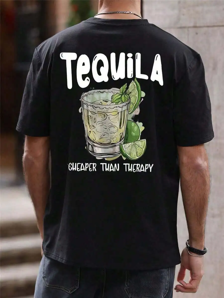 Mens Tequila Print Loose Short Sleeve T-Shirt 100% Cotton Casual Summer Tee
Mens Tequila Print Loose Short Sleeve T-Shirt 100% Cotton Casual Summer Tee