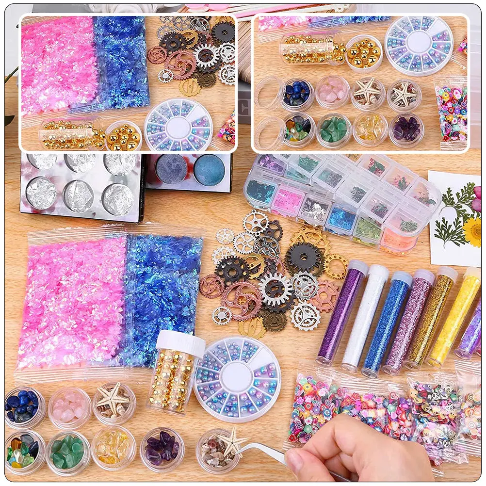 1Set Resin Crafts Kit DIY Epoxy Ornament Kit Resin Decoration Accessories for Nail Art Jewelry Phone Case Creative Crafts
1Set Resin Crafts Kit DIY Epoxy Ornament Kit Resin Decoration Accessories for Nail Art Jewelry Phone Case Creative Crafts