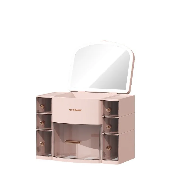 Household with Mirror, Cosmetic Storage Box with Lamp, Skin Care Product Cosmetic Case, Desktop Drawer Type Dust-proof
Household with Mirror, Cosmetic Storage Box with Lamp, Skin Care Product Cosmetic Case, Desktop Drawer Type Dust-proof