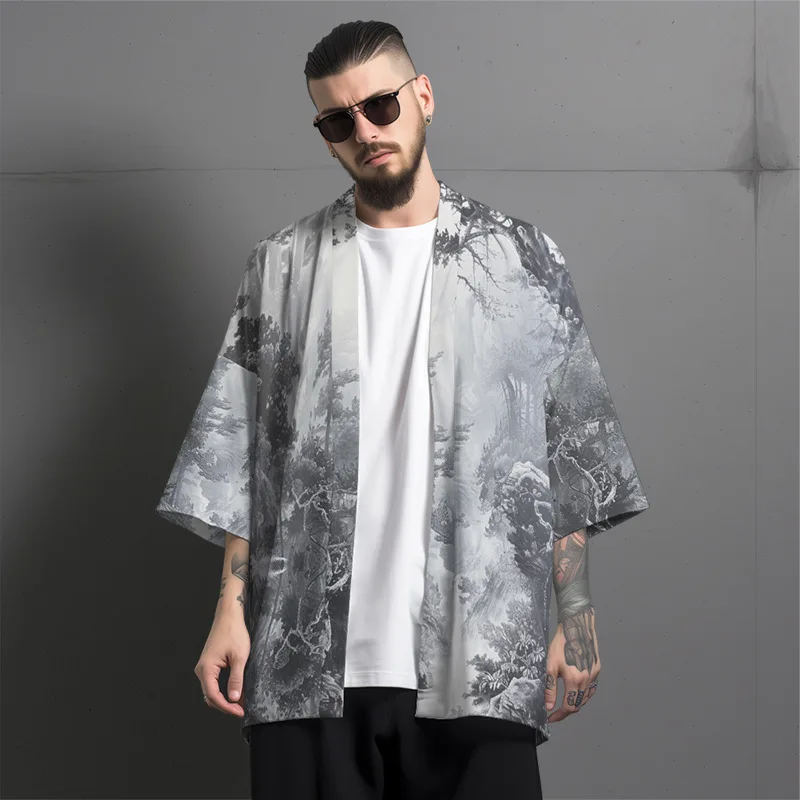 Fashion Forest Print Kimono Men Women Cardigan Haori Yukata Casual Beach Japanese Robe Plus Size
Fashion Forest Print Kimono Men Women Cardigan Haori Yukata Casual Beach Japanese Robe Plus Size