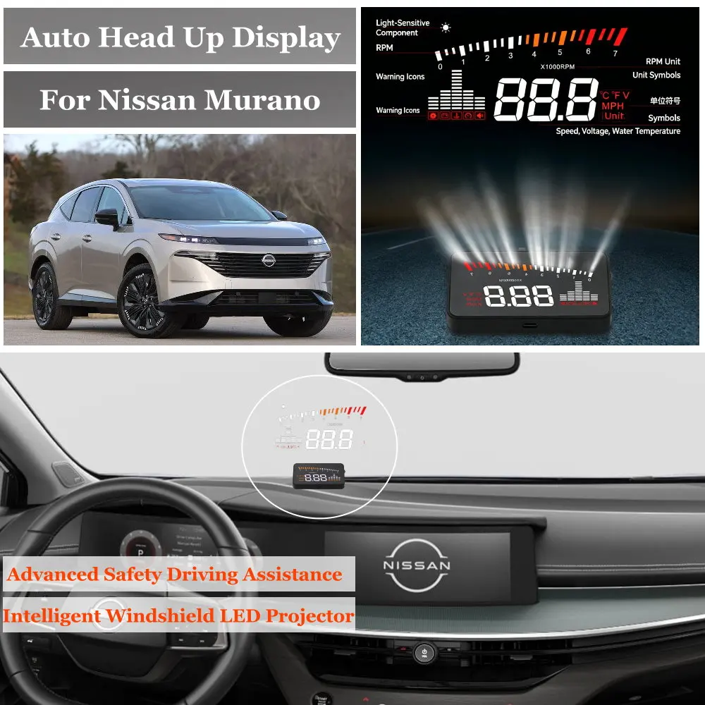 Car Head Up Display For Nissan Murano Z51 (MK2) Z52 (MK3) 2008-2026 AUTO HUD Windshield Projector Speedometer Odometer RPM
Car Head Up Display For Nissan Murano Z51 (MK2) Z52 (MK3) 2008-2026 AUTO HUD Windshield Projector Speedometer Odometer RPM