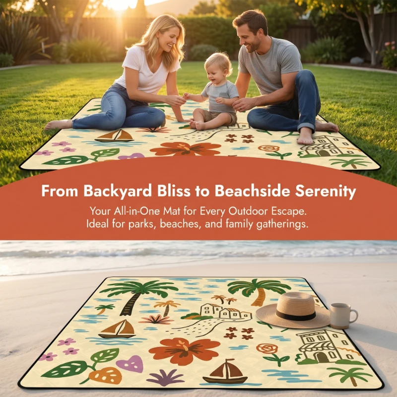 PU Coated Oxford Picnic Blanket 2×2m Extra Large Foldable Padded Floral Print with Carry Strap for Park Beach Camping
PU Coated Oxford Picnic Blanket 2×2m Extra Large Foldable Padded Floral Print with Carry Strap for Park Beach Camping