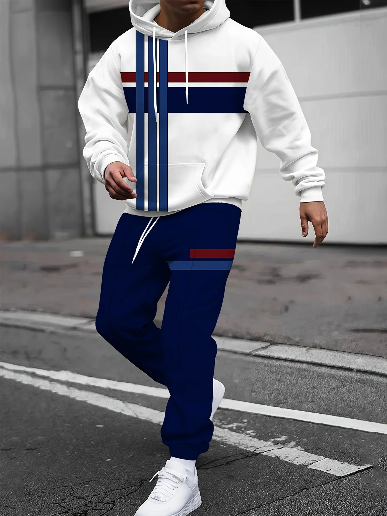 Осенне-зимний мужской комплект с капюшоном и спортивными штанами, мужская толстовка с полосатым узором, повседневная спортивная одежда на открытом воздухе, быстросохнущая и дышащая
Осенне-зимний мужской комплект с капюшоном и спортивными штанами, мужская толстовка с полосатым узором, повседневная спортивная одежда на открытом воздухе, быстросохнущая и дышащая