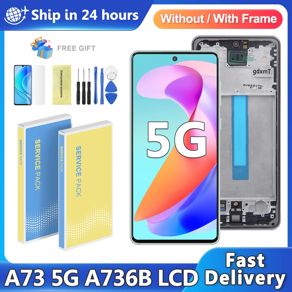 OLED For Samsung A73 5G A736 SM-A736B SM-A736B/DS LCD Display Touch Screen Digitizer Assembly replacement A73 Display Screen
OLED For Samsung A73 5G A736 SM-A736B SM-A736B/DS LCD Display Touch Screen Digitizer Assembly replacement A73 Display Screen