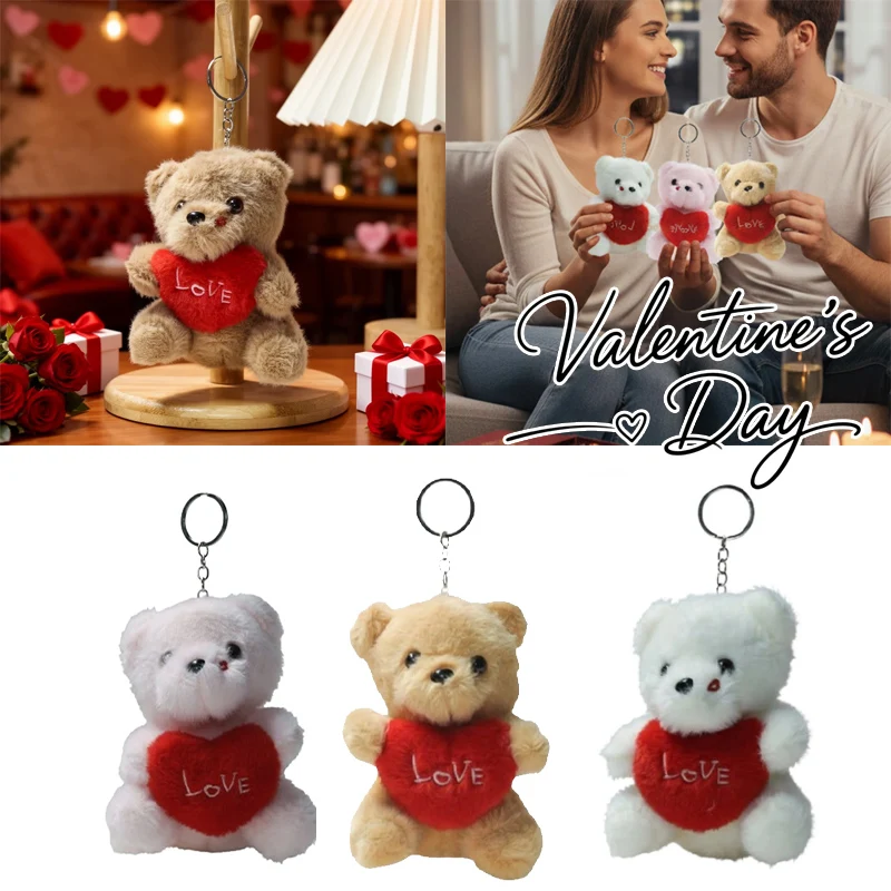Plush Teddy Bear Keychain Soft Filled Toy with Red Heart Pattern Lovely Travel Bag Charm Pocket-Sized Companion for Accessories
Plush Teddy Bear Keychain Soft Filled Toy with Red Heart Pattern Lovely Travel Bag Charm Pocket-Sized Companion for Accessories