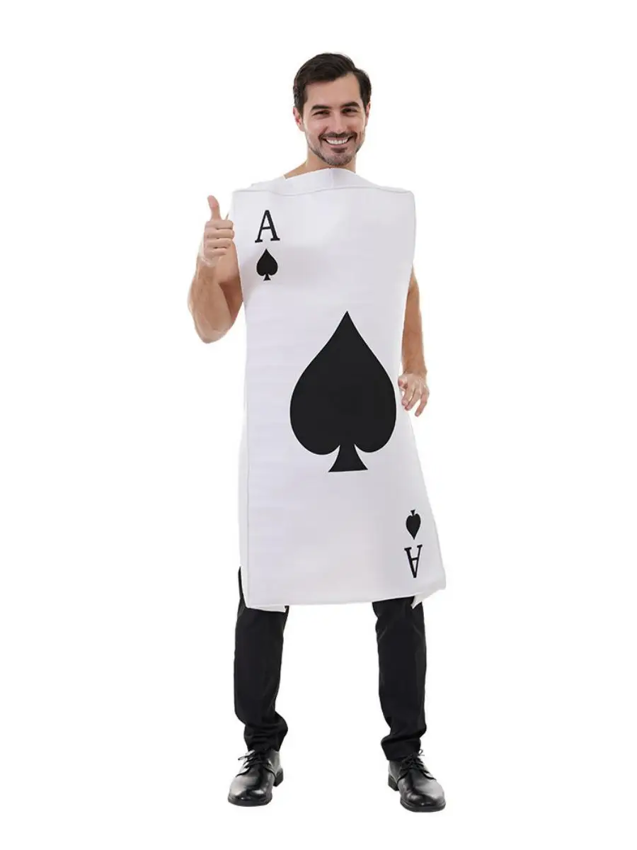 Новый Хэллоуин, забавный комбинезон с покерной картой, костюм для выступлений, странный косплей, женская традиционная одежда, сценический костюм
Новый Хэллоуин, забавный комбинезон с покерной картой, костюм для выступлений, странный косплей, женская традиционная одежда, сценический костюм