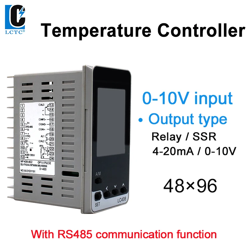 Реле LCTC SSR 4-20MA 0-10 В Выходной PID-регулятор температуры 0-10 В Входной PID-регулятор RS485 Modbus Цифровой контроллер 48X96 мм
Реле LCTC SSR 4-20MA 0-10 В Выходной PID-регулятор температуры 0-10 В Входной PID-регулятор RS485 Modbus Цифровой контроллер 48X96 мм