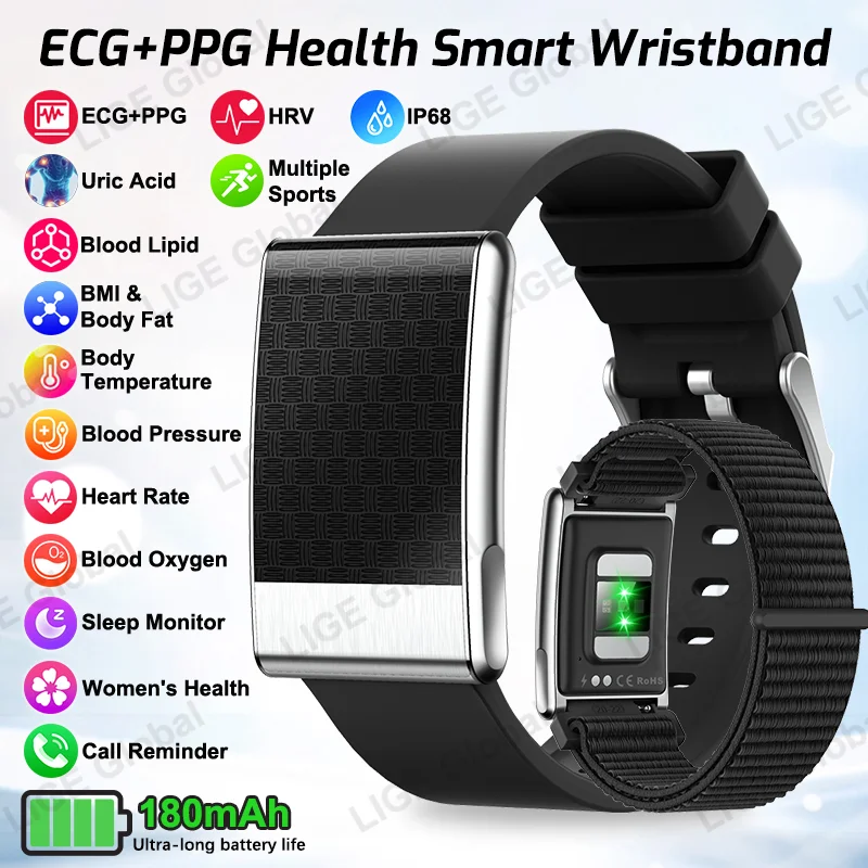 LIGE Nursing Grade ECG+PPG Smart Bracelet Blood Fat Uric Acid Blood Pressure Body Temperature Men Women Health Sports Watches
LIGE Nursing Grade ECG+PPG Smart Bracelet Blood Fat Uric Acid Blood Pressure Body Temperature Men Women Health Sports Watches