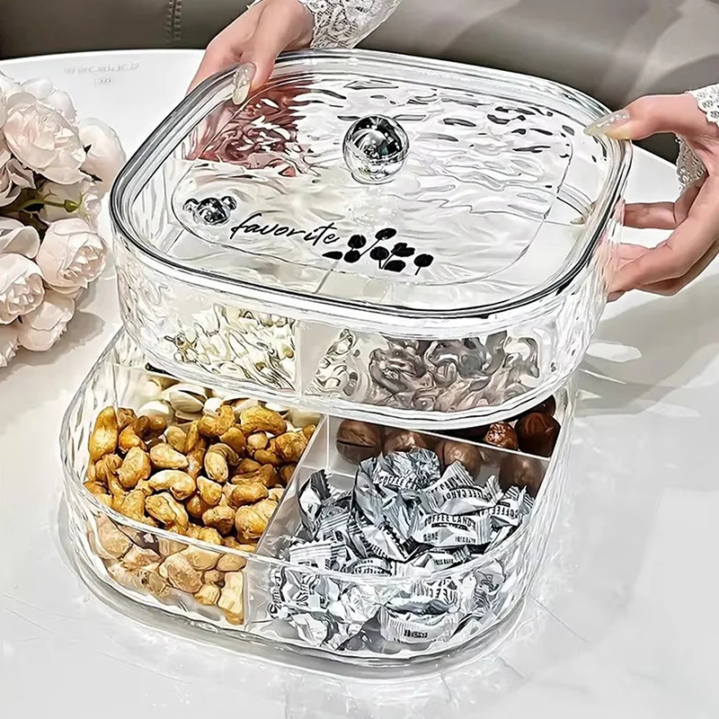 Luxury Dried Fruit Plate,Water Ripple Dried Fruit Tray With Lid,Household Snack Dry Fruit Storage Box Creative Nut Candy Box
Luxury Dried Fruit Plate,Water Ripple Dried Fruit Tray With Lid,Household Snack Dry Fruit Storage Box Creative Nut Candy Box