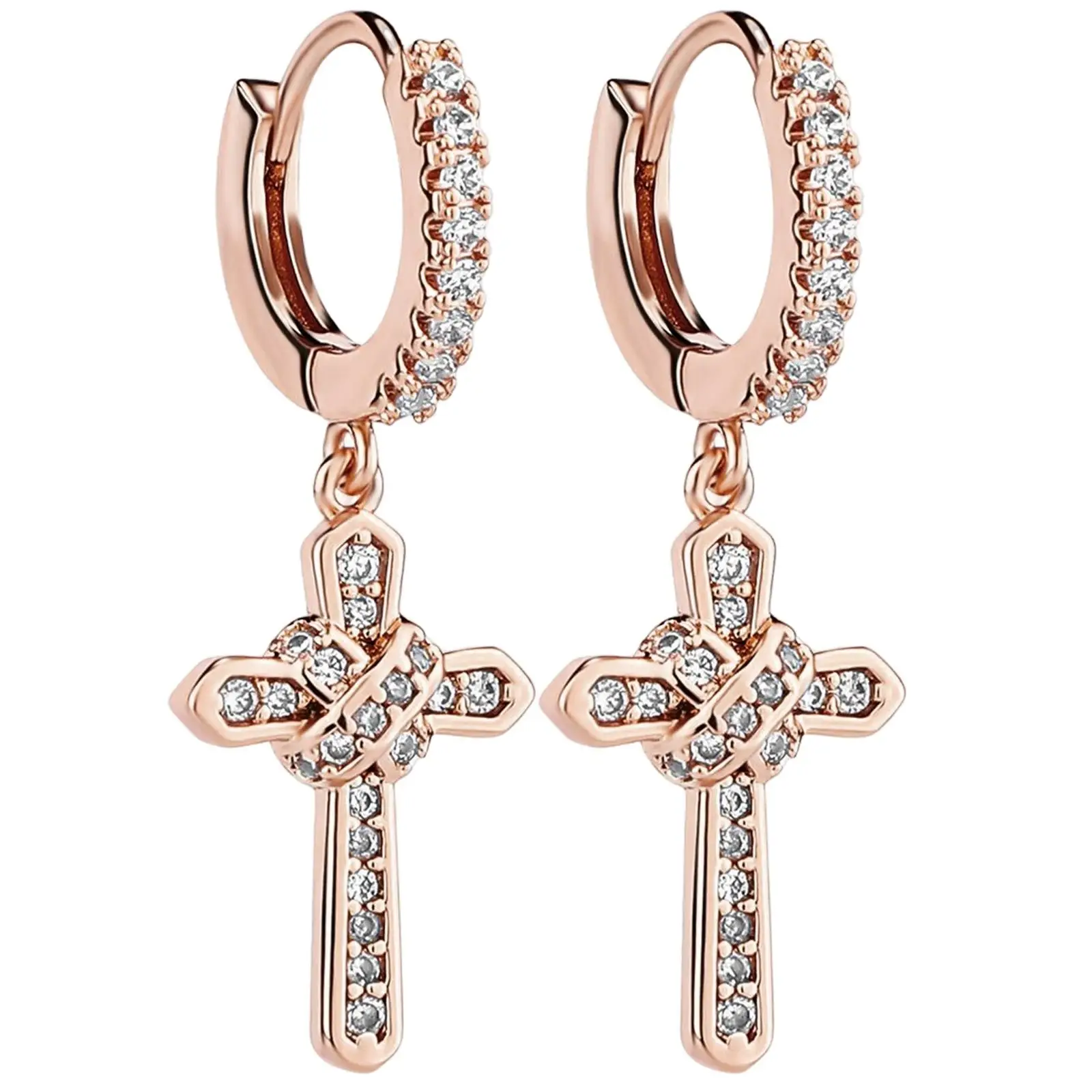 Cross Hoop Earrings Luxury Gold Plated Small Dangle Drop Fashion Jewelry Gift for Women Birthdays Christmas
Cross Hoop Earrings Luxury Gold Plated Small Dangle Drop Fashion Jewelry Gift for Women Birthdays Christmas