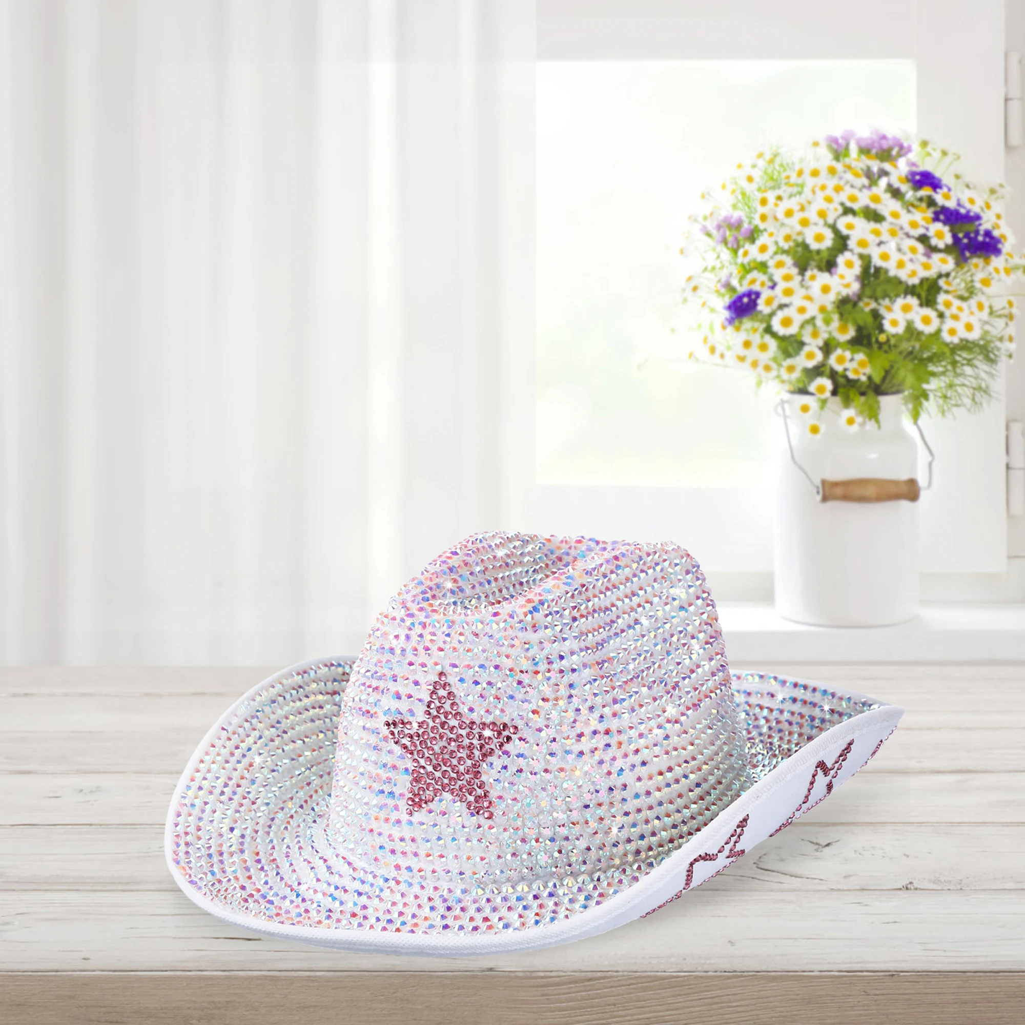 Shiny Sequin Cowboy Hat for Adults Unisex Glittery Star Embellished Wide Brim Western Cap with Adjustable Chin Strap
Shiny Sequin Cowboy Hat for Adults Unisex Glittery Star Embellished Wide Brim Western Cap with Adjustable Chin Strap