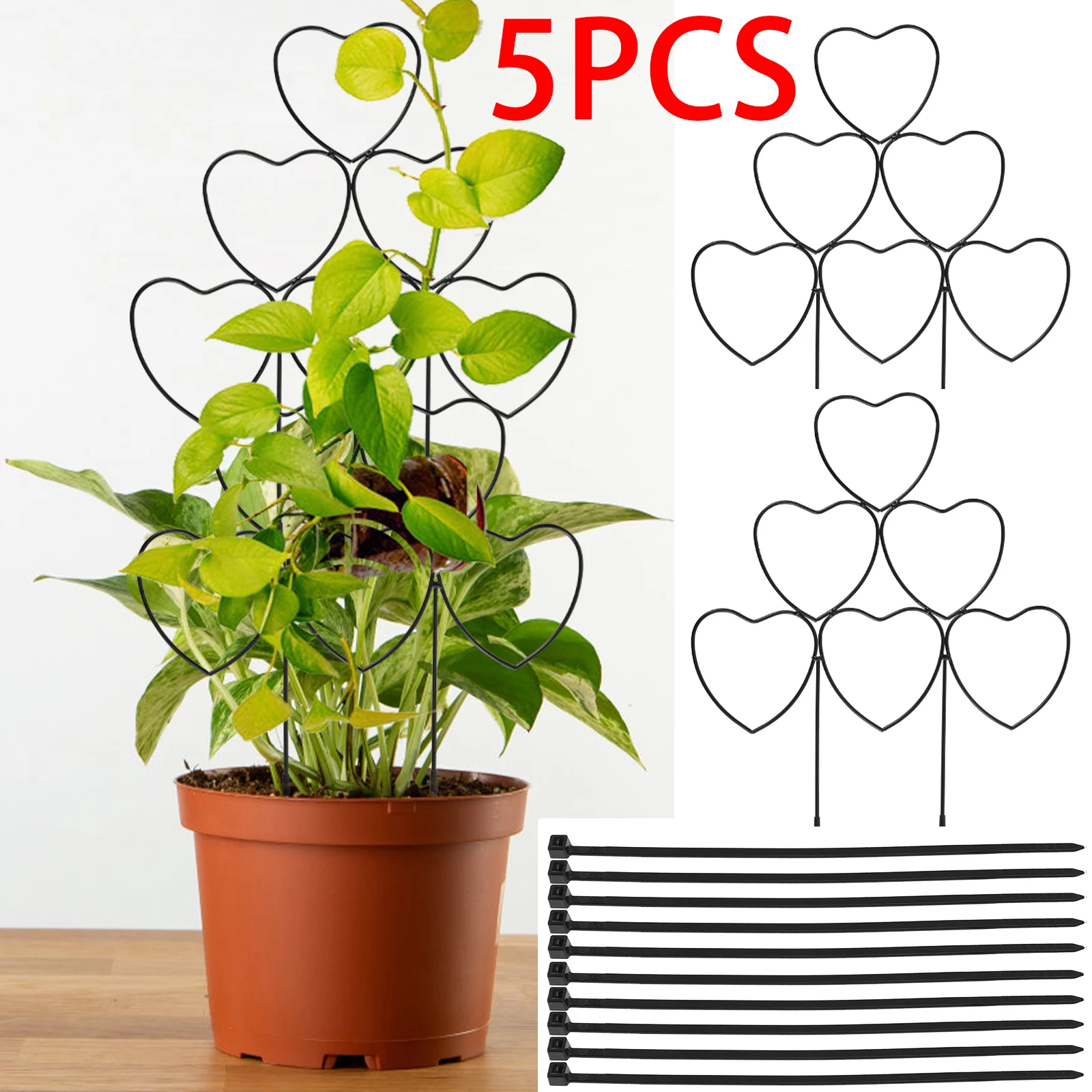 5/12Pcs Plant Support Stake Stand Garden Potted Decoration Vine Climbing Support Ironheart-Shaped Flower Pot Trellis
5/12Pcs Plant Support Stake Stand Garden Potted Decoration Vine Climbing Support Ironheart-Shaped Flower Pot Trellis