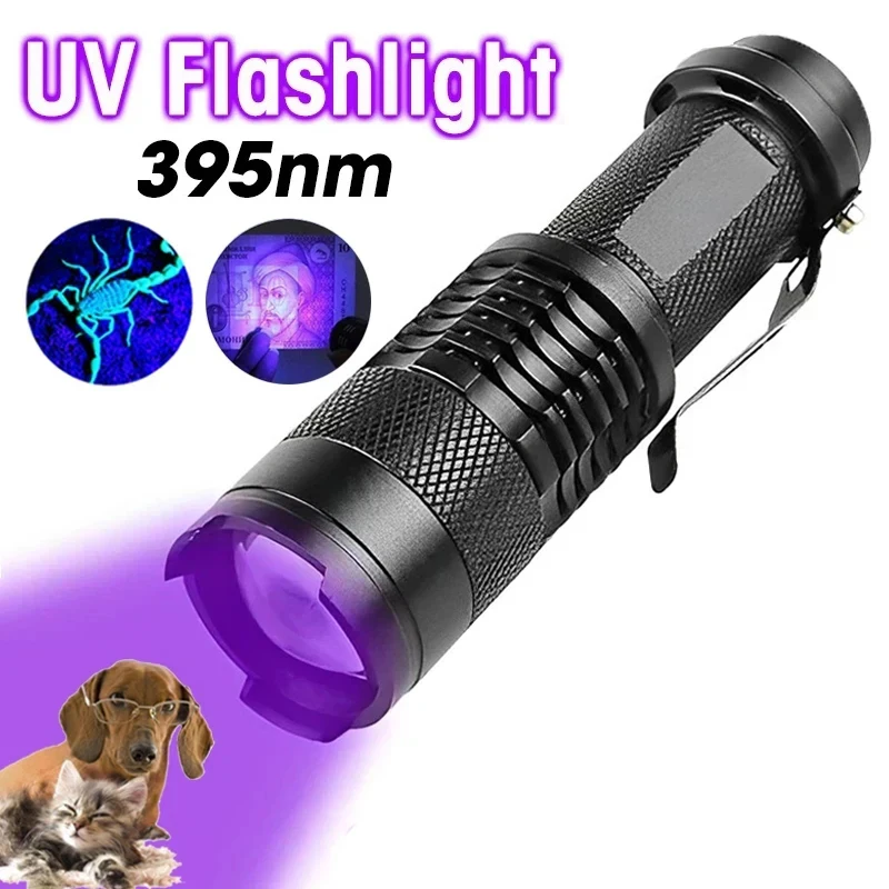 UV LED Portable Flashlight 395nm Portable Purple Flashlight with Pen Holder Pet Urine Scorpion Feminine Hygiene Detector Flashli
UV LED Portable Flashlight 395nm Portable Purple Flashlight with Pen Holder Pet Urine Scorpion Feminine Hygiene Detector Flashli