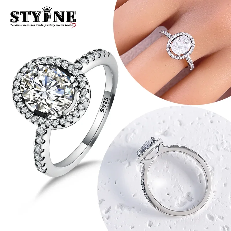 New Sterling Silver 925 Ring Round Zircon Pretty Sparkling Rhinestones Rings for Women Fine Jewelry Gifts Wedding Party Matching
New Sterling Silver 925 Ring Round Zircon Pretty Sparkling Rhinestones Rings for Women Fine Jewelry Gifts Wedding Party Matching