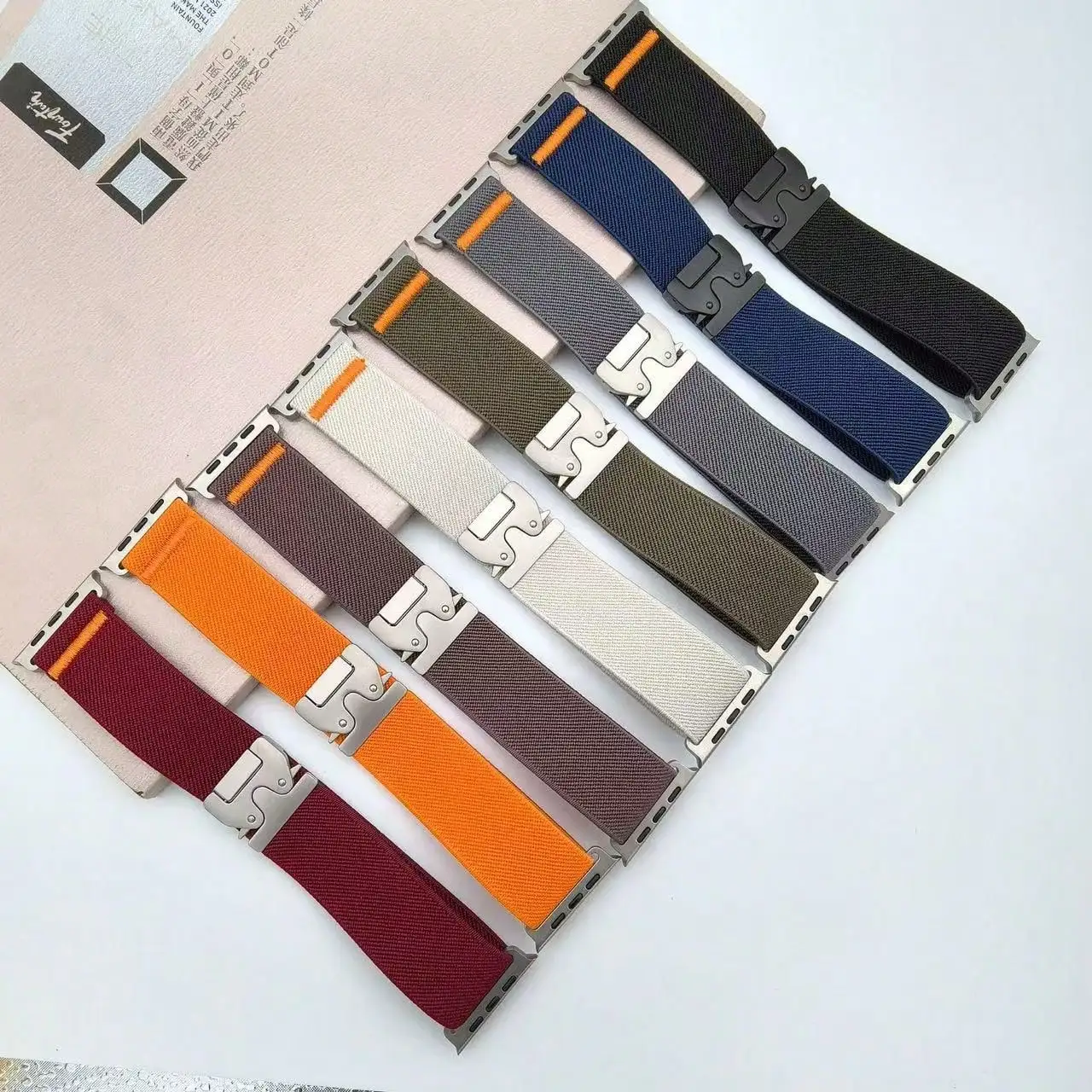 Elastic Nylon Sport Watch Band With Parachute Buckle Compatible Apple Watch Ultra 1/2 49mm Series SE 1-11 38/40/41/42/44/45/46mm Wide Stretchy Wrist Strap For Men Women
Elastic Nylon Sport Watch Band With Parachute Buckle Compatible Apple Watch Ultra 1/2 49mm Series SE 1-11 38/40/41/42/44/45/46mm Wide Stretchy Wrist Strap For Men Women
