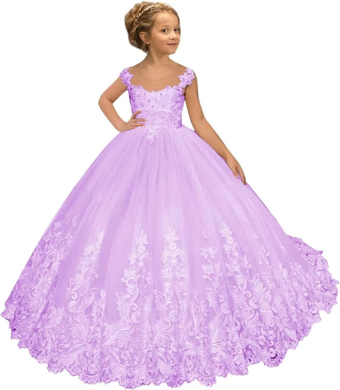 Customized Lilac Appliques Flower Girl Dress For Wedding Tulle Lace Elegant Puffy Kids Birthday Party First Communion Gown
Customized Lilac Appliques Flower Girl Dress For Wedding Tulle Lace Elegant Puffy Kids Birthday Party First Communion Gown
