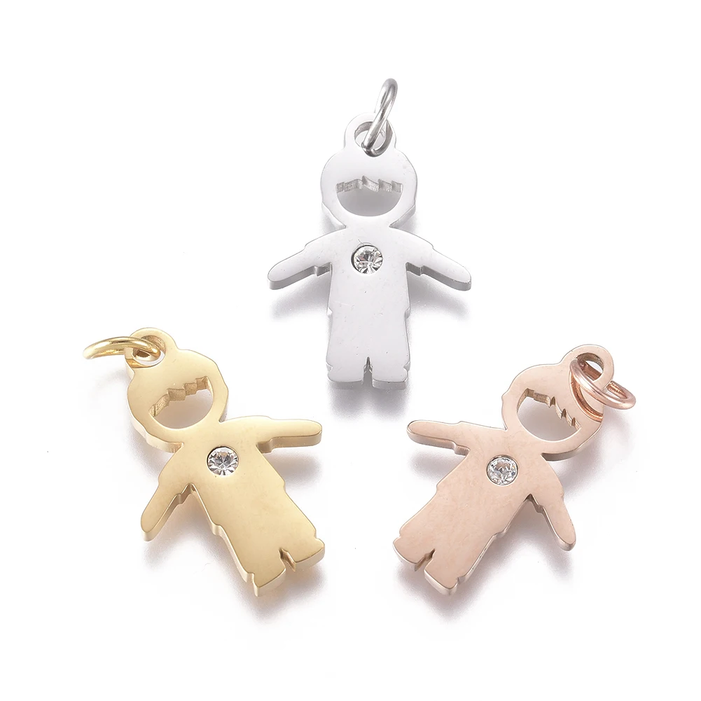 10Pcs Stainless Steel Child Boy Charms Pave Cubic Zirconia Personalized Pendant for Necklace Bracelet Earrings Jewelry Making
10Pcs Stainless Steel Child Boy Charms Pave Cubic Zirconia Personalized Pendant for Necklace Bracelet Earrings Jewelry Making
