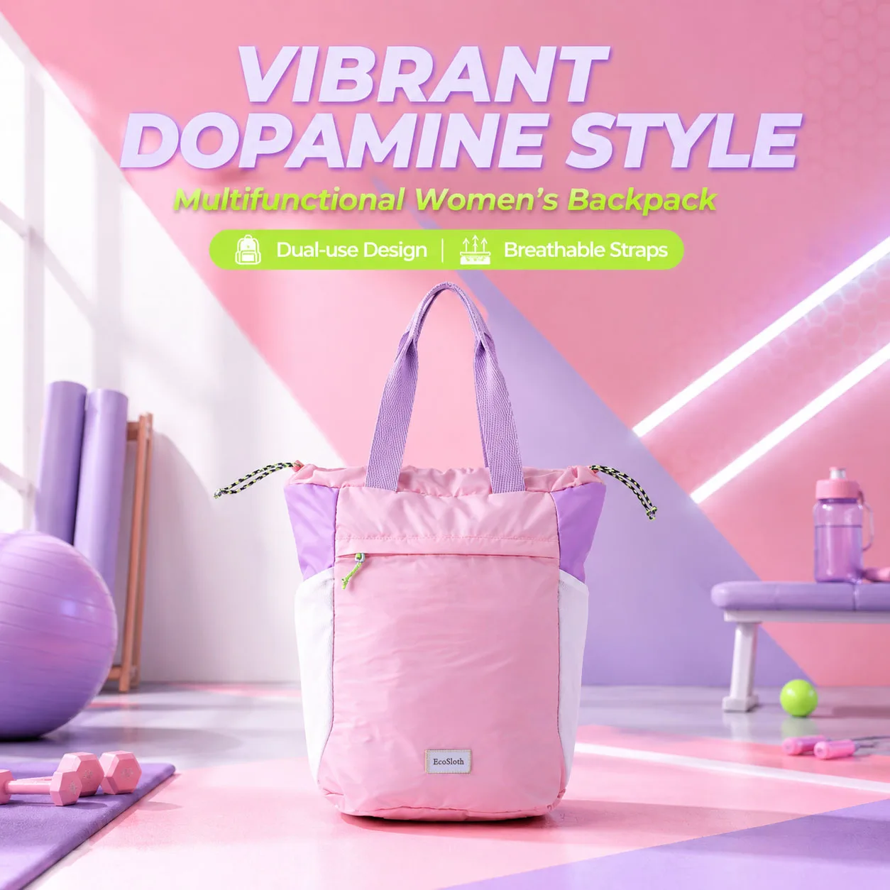 EcoSloth foldable women's handbag/backpack, lightweight and water-resistant, suitable for outdoor sports and leisure.
EcoSloth foldable women's handbag/backpack, lightweight and water-resistant, suitable for outdoor sports and leisure.