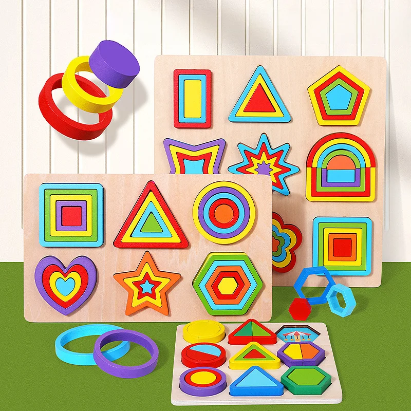 Montessori Early Education Baby Toys Wooden Geometric Shape Colorful 3D Jigsaw Puzzle Board Kids Cognitive Pairing Toys Gifts
Montessori Early Education Baby Toys Wooden Geometric Shape Colorful 3D Jigsaw Puzzle Board Kids Cognitive Pairing Toys Gifts
