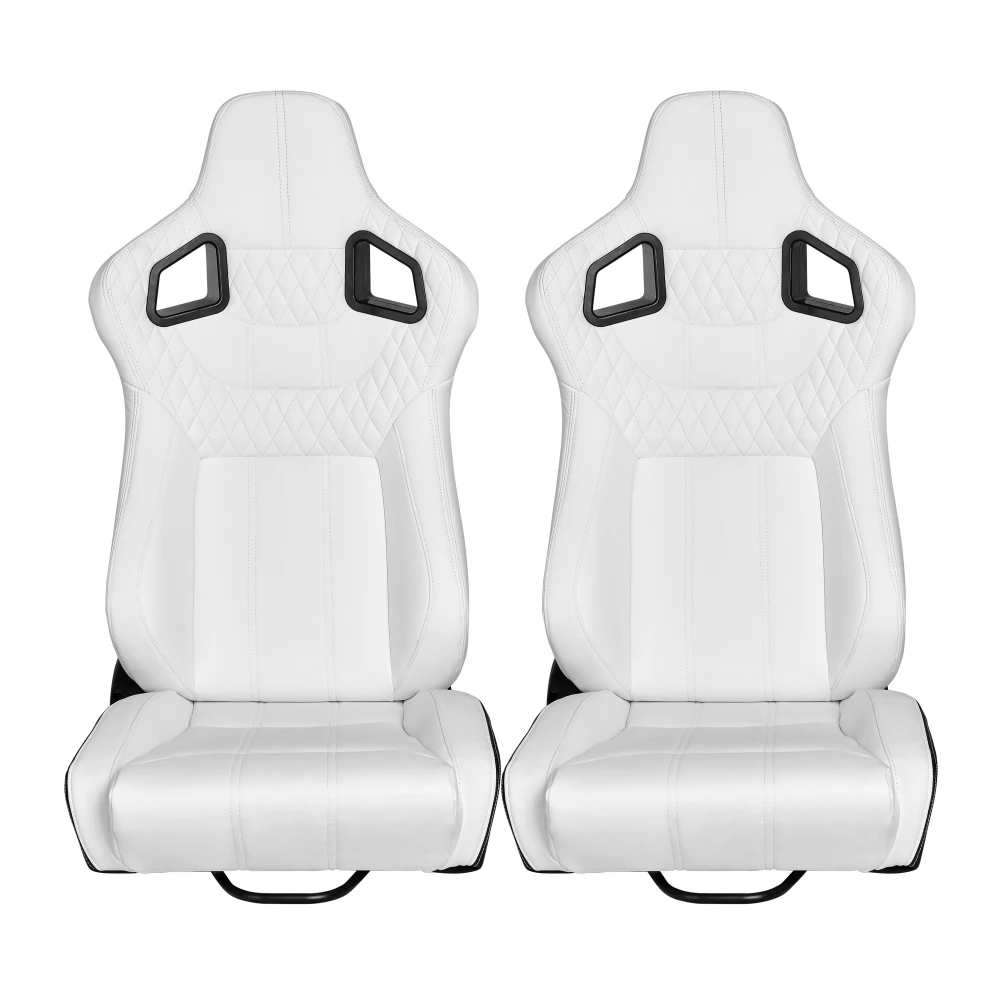 2 pc Racing Seats Made of Vinyl Material Black and White Features Dual - Slider Adjustment Suitable for Driver Passenger Seats
2 pc Racing Seats Made of Vinyl Material Black and White Features Dual - Slider Adjustment Suitable for Driver Passenger Seats