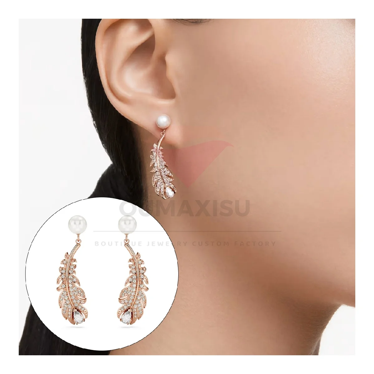 Noble and Gorgeous S925 Feathered Zircon Pearl Earrings Banquet Party Versatile Jewelry Luxury - Birthday Gift
Noble and Gorgeous S925 Feathered Zircon Pearl Earrings Banquet Party Versatile Jewelry Luxury - Birthday Gift