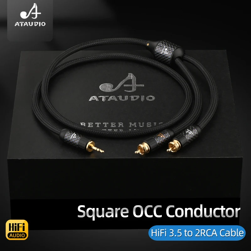 ATAUDIO HiFi Stereo 3.5mm to 2RCA Cable Square OCC 3.5mm Jack to Y Splitter RCA for Phone Amplifier Audio Cable
ATAUDIO HiFi Stereo 3.5mm to 2RCA Cable Square OCC 3.5mm Jack to Y Splitter RCA for Phone Amplifier Audio Cable
