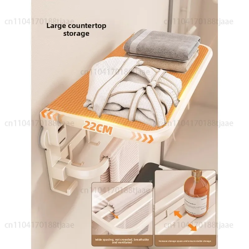 Вешалка для полотенец для аксессуаров для ванной комнаты, неперфорированная полка для хранения в ванной комнате, вешалка для полотенец на присоске
Вешалка для полотенец для аксессуаров для ванной комнаты, неперфорированная полка для хранения в ванной комнате, вешалка для полотенец на присоске