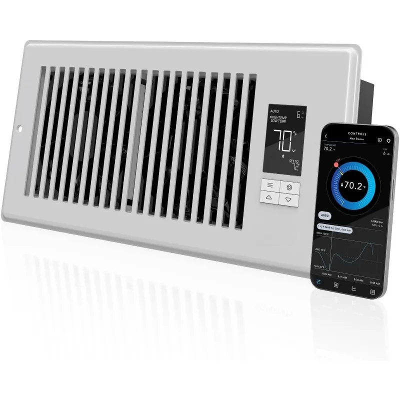 T4 White, Register Booster Fan for 4” x 10” Register Holes, Improves Heating & Cooling Vents, Quiet 10-Speeds
T4 White, Register Booster Fan for 4” x 10” Register Holes, Improves Heating & Cooling Vents, Quiet 10-Speeds