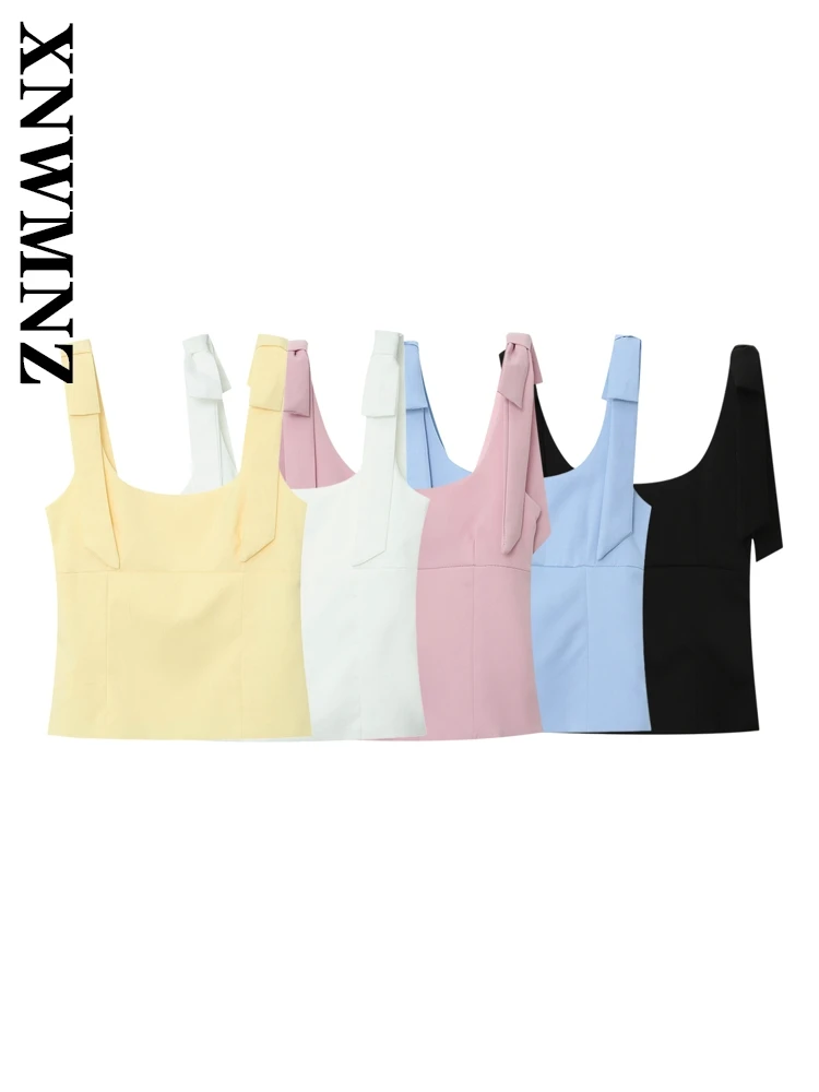 XNWMNZ 2025 Summer Lady Chic Fashion Shoulder Sleeveless Backless club Simple Woman's wide shoulder strap Party Slip Top Bowknot
XNWMNZ 2025 Summer Lady Chic Fashion Shoulder Sleeveless Backless club Simple Woman's wide shoulder strap Party Slip Top Bowknot