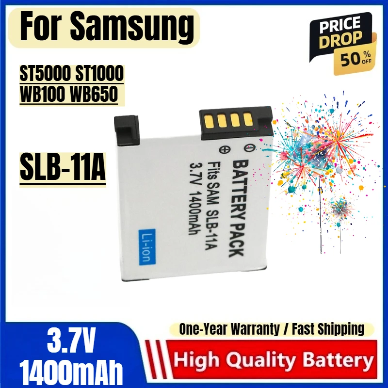 SLB-11A Battery 3.7V 1400mAh Rechargeable Batteries and Charger for Samsung ST5000 ST1000 WB100 WB650 Camera Battery Charger
SLB-11A Battery 3.7V 1400mAh Rechargeable Batteries and Charger for Samsung ST5000 ST1000 WB100 WB650 Camera Battery Charger