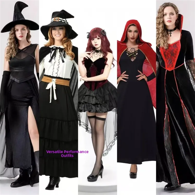 Gothic Dark Style Halloween Costume Women's Long Witch Dress Cape Death God Black Dress for Ladies Ethnic Stage Clothes
Gothic Dark Style Halloween Costume Women's Long Witch Dress Cape Death God Black Dress for Ladies Ethnic Stage Clothes