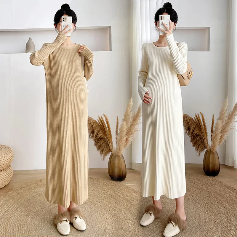 High Quality Long Maternity Sweater Dress Autumn Winter New Fashion Striped Warm Knitted Dress For Pregnancy Clothes Plus Size
High Quality Long Maternity Sweater Dress Autumn Winter New Fashion Striped Warm Knitted Dress For Pregnancy Clothes Plus Size