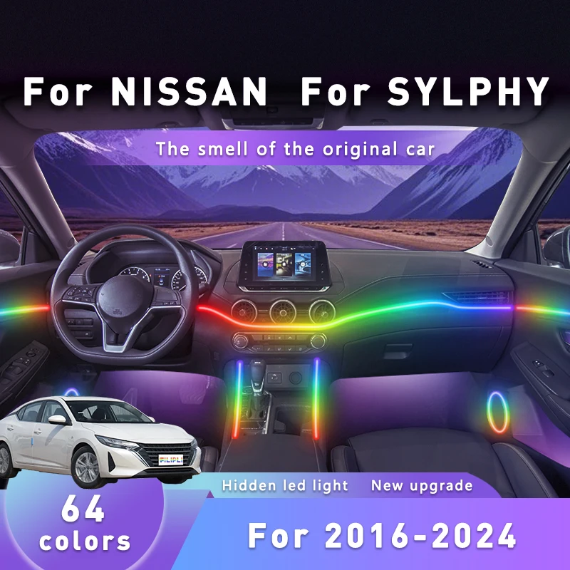 FILIPLI For NISSAN SYLPHY For 2013 Car Interior Acrylic Lights Multi Color Car LED Ambient By App Control 64 RGB Colour Lights
FILIPLI For NISSAN SYLPHY For 2013 Car Interior Acrylic Lights Multi Color Car LED Ambient By App Control 64 RGB Colour Lights