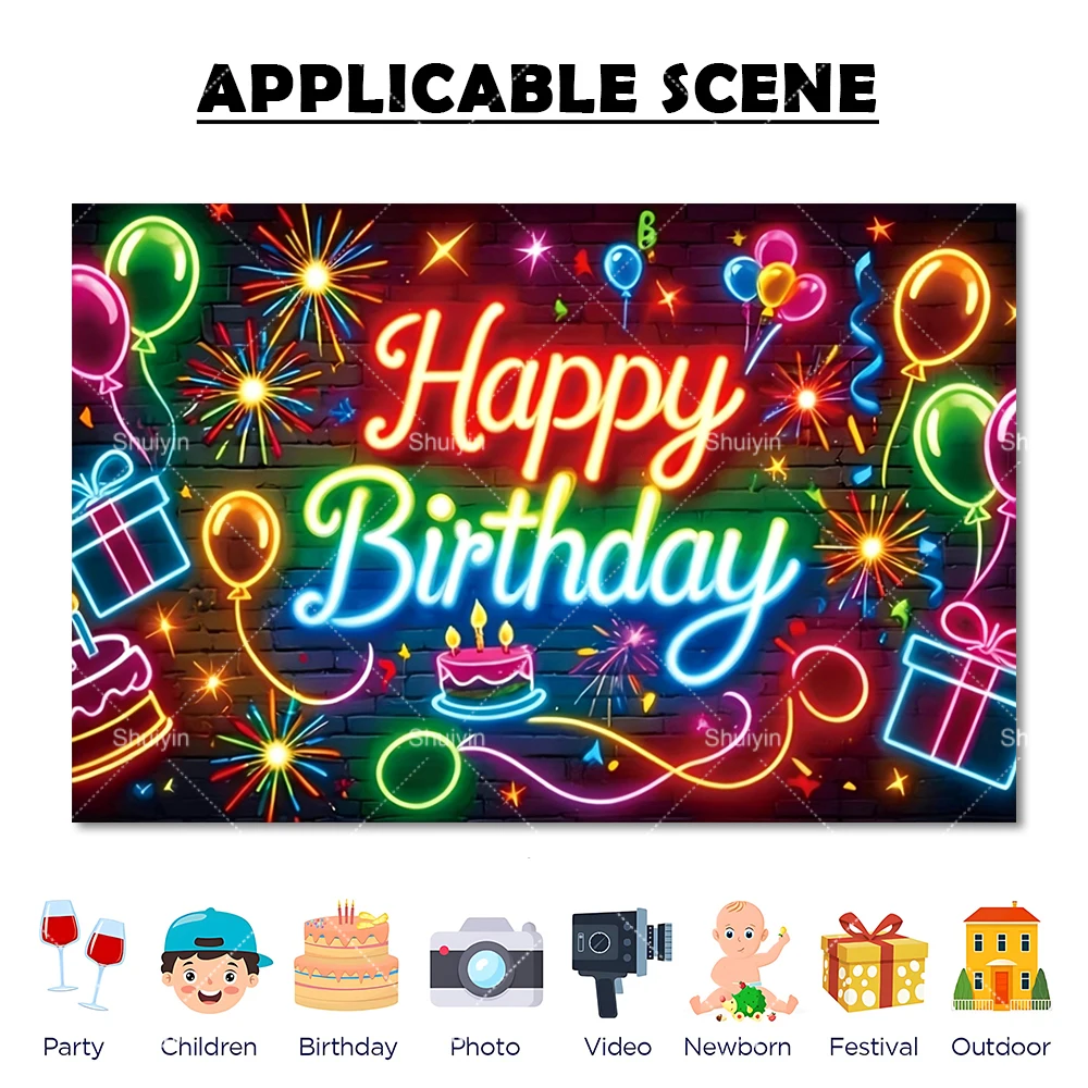 Colorful Neon Music Happy Birthday Backdrop Glow Neon Dance Carnival Party Decorations Baby Shower Supplies Photography Props
Colorful Neon Music Happy Birthday Backdrop Glow Neon Dance Carnival Party Decorations Baby Shower Supplies Photography Props