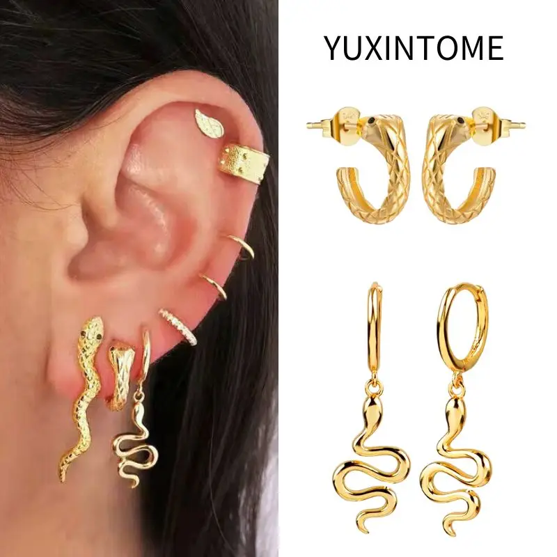 925 Sterling Silver Ear Needle Vintage Snake C Shape Stud Earrings for Women Minimalist Snake Pendant Earrings Fashion Jewelry
925 Sterling Silver Ear Needle Vintage Snake C Shape Stud Earrings for Women Minimalist Snake Pendant Earrings Fashion Jewelry
