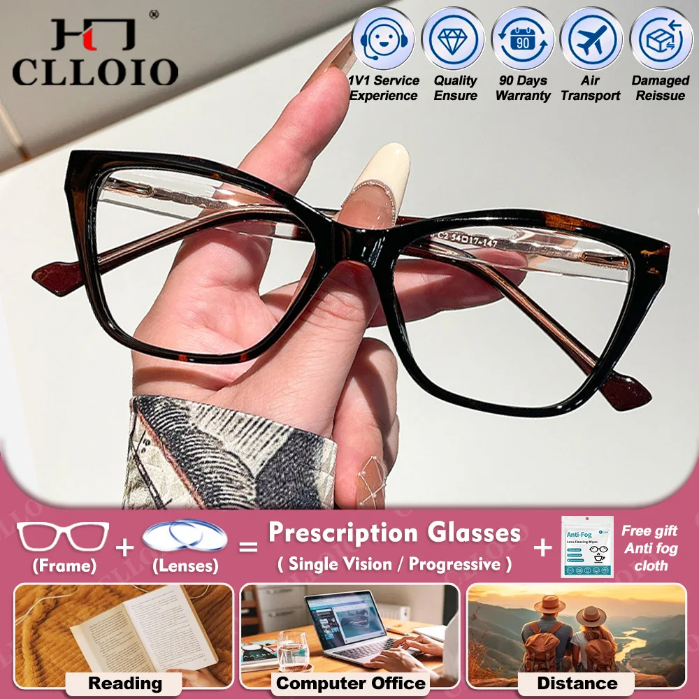 CLLOIO New Trendy Butterfly Frame Reading Prescription Glasses Women Anti Blue Light Myopia Photochromic UV Protection Eyeware
CLLOIO New Trendy Butterfly Frame Reading Prescription Glasses Women Anti Blue Light Myopia Photochromic UV Protection Eyeware