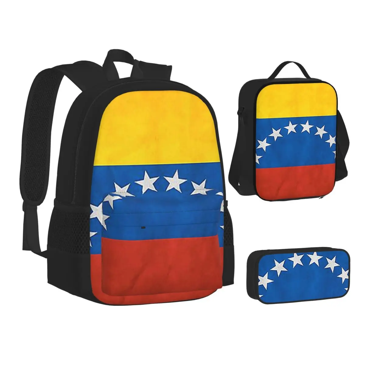 Venezuela Venezuelan Flag National Flag Of VenezuelaBackpacksStudents SchoolBags Kids Rucksack Lunch Bag Pen Bag Three-Piece Set
Venezuela Venezuelan Flag National Flag Of VenezuelaBackpacksStudents SchoolBags Kids Rucksack Lunch Bag Pen Bag Three-Piece Set