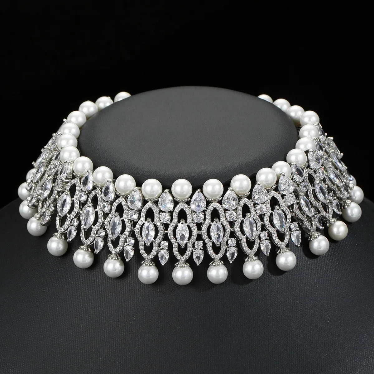 Fashion Luxury Bridal Full Crystal Zirconia Water Drop Pearl Choker Necklace For Women Wedding Party Event Accessories
Fashion Luxury Bridal Full Crystal Zirconia Water Drop Pearl Choker Necklace For Women Wedding Party Event Accessories