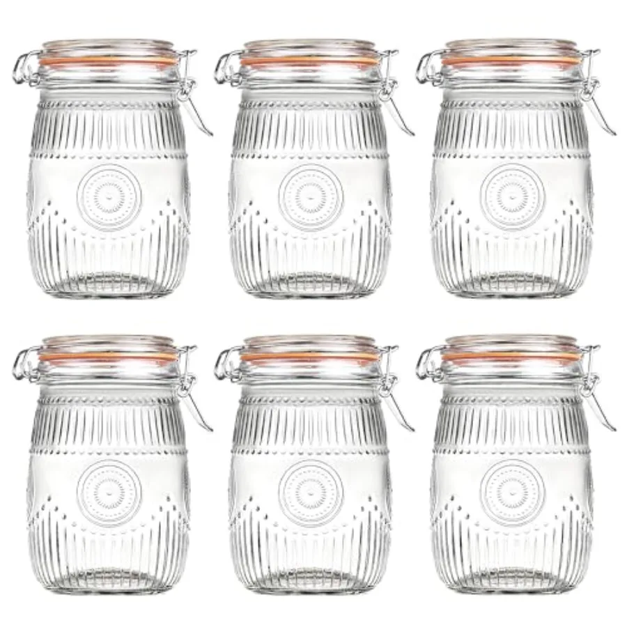 Wide Mouth Vintage Mason Jars with Airtight Lid 32oz Canister Quart Jars for Kitchen Storage - for Coffee Sugar Beans 6 Pack
Wide Mouth Vintage Mason Jars with Airtight Lid 32oz Canister Quart Jars for Kitchen Storage - for Coffee Sugar Beans 6 Pack